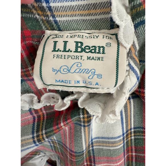 80's 90's vintage tartan plaid Christmas night gown pjs OSFM l.l. bean by lanz - Picture 8 of 11